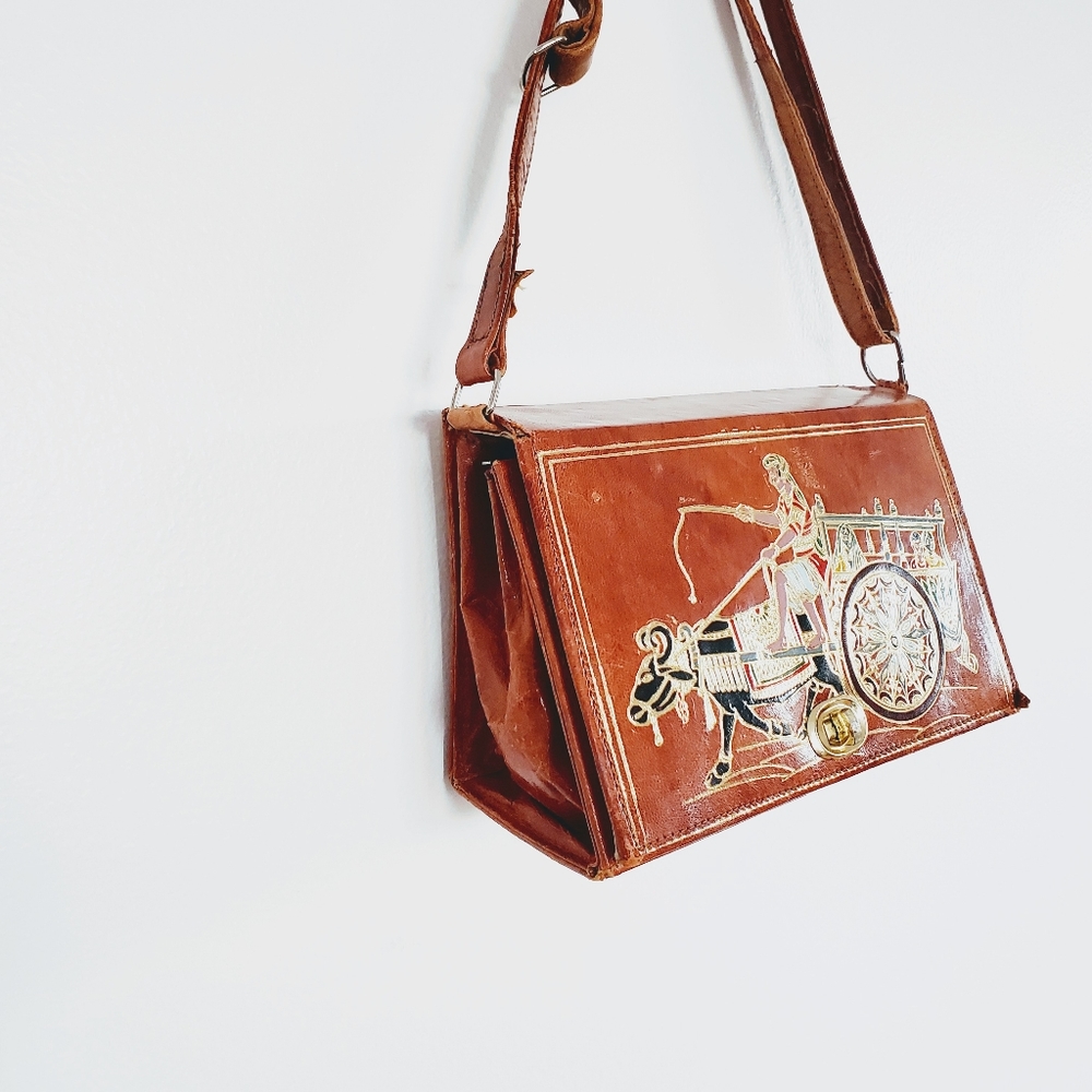 Vintage | Painted Scene Leather Bag - Picture 5 of 15
